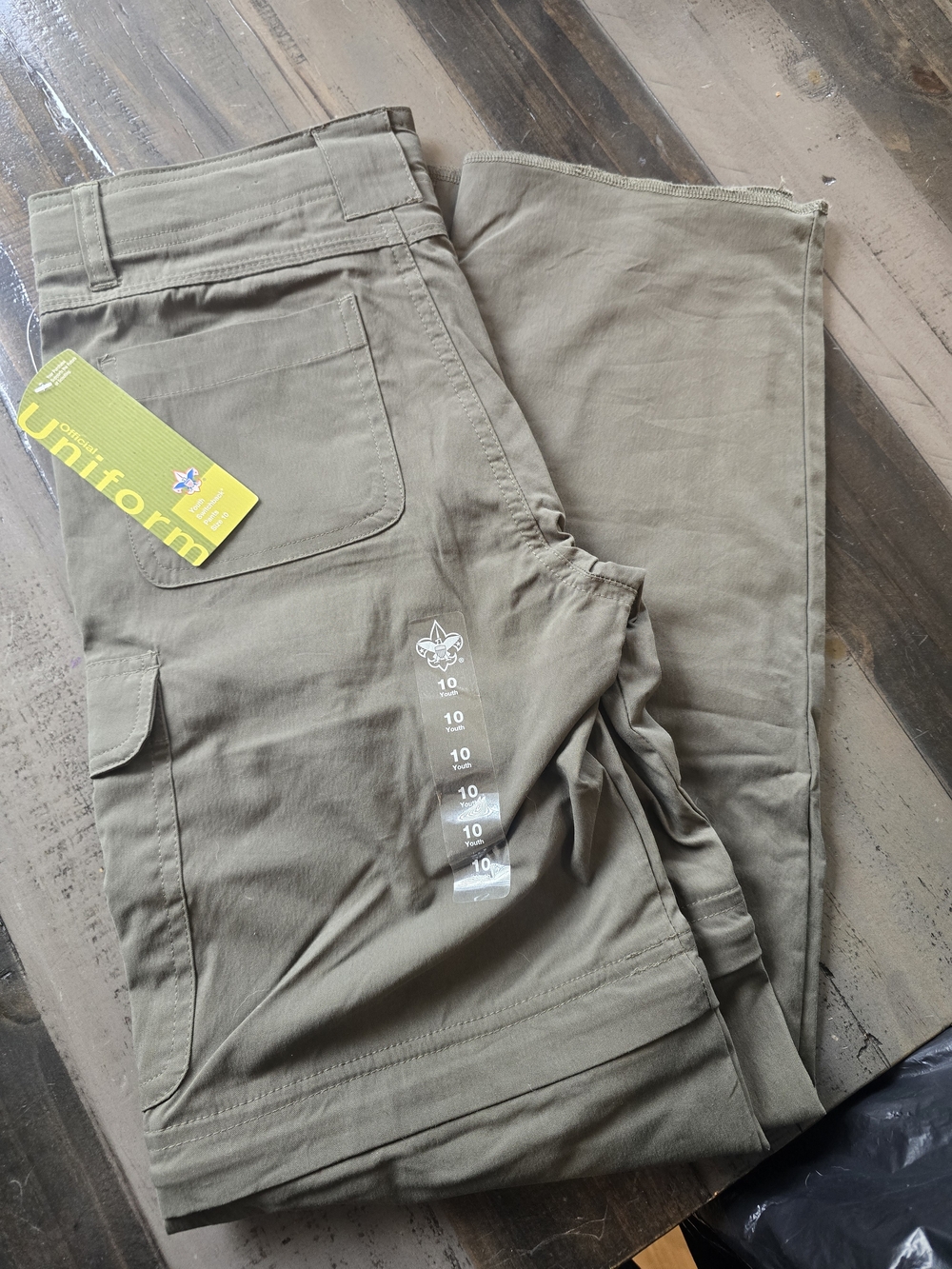 Kids Olive Green Cargo Pants with Patch Pockets